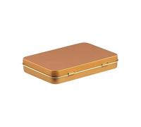 Globellapro 10.8 * 7.6 * 1.77cm Rectangular Tin Boxes Gold Hinged Storage Tins Metal Empty Tins Containers Tweezers,Tools Small Items Storage Organizer