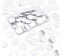 Globellapro 100PCS Acrylic Wall Mirror Stick On Mirror,Round Mirror 5CM,DIY mini mirror,Sliver Flexible Plastic Mirror,Self Adhesive Small Mirror for Bedroom Decor