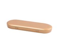 Globellapro 1PCS 17.5x6x1.8cm Oval Tin Box Small Metal Storage Tin with Lid, Champagne Empty Storage Container for Small Items