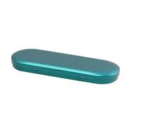 Globellapro 1PCS 17.5x6x1.8cm Oval Tin Box Small Metal Storage Tin with Lid, Green Empty Storage Container for Small Items