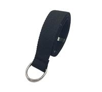 Globellapro 1Pcs 3.8cmx130cm Black Canvas Webbing Belt, Canvas Belt with Double D Ring for Men Women