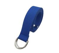 Globellapro 1Pcs 3.8cmx130cm Blue Canvas Webbing Belt, Canvas Belt with Double D Ring for Men Women
