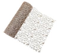 Globellapro 25cmx5 Yards Champagne Glitter Mesh Roll, Plastic Decorative Netting for DIY Decoration Flower Wrapping