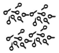 Globellapro 400pcs Black Screw Eye Pins Hooks, 6*13mm Mini Metal Goat's Eye Screws, Eye Bolts Screws
