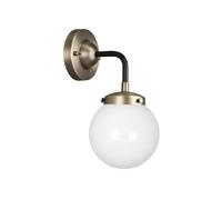 Globen Lighting Alley 1 Wall Lamp Antique Brass/ White