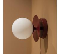 Art Deco Wall/Ceiling Lamp IP44 Burgundy/White