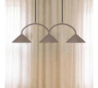 Globen Lighting CURVE hanging light, length 95 cm, brown, 3-bulb.