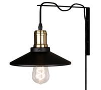 Globen Lighting Disc wall lamp Matte black-brushed brass