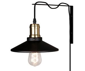 Globen Lighting Disc wall lamp Matte black-brushed brass