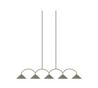 Globen Lighting hanging light CURVE 5, green, 5-bulb, 165 cm