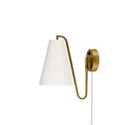 Globen Lighting Lou Wall Lamp Bouclé White/ Brass
