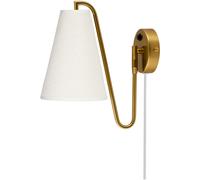 Globen Lighting - Lou Wall Lamp, White / Brushed Brass - White