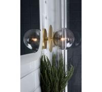 Globen Lighting Wall Lamp ART DECO, brass/grey Ø 16cm IP44