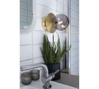 Globen Lighting Wall Lamp ART DECO, brass/white Ø 16cm IP44