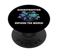 Globetrotter Explore the World - Trip Adventure Motif PopSockets Adhesive PopGrip