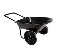 Globewolf Garden Wheelbarrow 150Kg Heavy Duty 85Ltr Toughened Plastic Barrow Tray Yard Equine With 2 Wheels & All Terrain Pneumatic Tyres