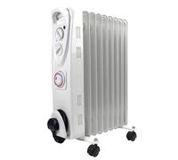 Globewolf OIL Filled Radiator 9 Fin Heater with 24 Hour TIMER - Electric 2KW Free Standing Portable Oil Radiator with Thermostat & Timer - 3 Heater Settings, Built in Safety Features