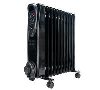 Globewolf Oil Filled Radiator Heater 11 Fin Black Electric Low Energy 2.5Kw Free Standing Portable Oil Radiator - 3 Heat Settings, Bu