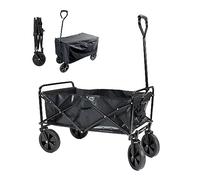 Globewolf Trolley FOLDABLE 4 Wheel Outdoor Leisure Cart with Weatherproof Cover - Folding Trolley Utility Wagon Travels with 75kg Load - Collapsible Fold Up for Festival, Beach, Garden, Fishing Use