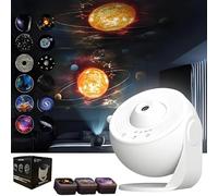 Globing Gunong Night Light, 360° Rotate 12-in-1 Galaxy Projector, Wallfree Skylight Universe Light for Bedroom (White)