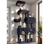 Globlazer F81 Extra Large Cat Tower, 81-inch Tall Cat Tree for Big Cats 20 lbs, XXL Heavy Duty Cat Scratching Tower for Indoor Adult Cats with 3 Cat Condos, 8 Scratching Posts, Dark Grey