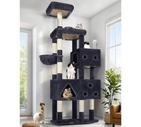 Globlazer F81 Extra Large Cat Tower, 81-inch Tall Cat Tree for Big Cats 20 lbs, XXL Heavy Duty Cat Scratching Tower for Indoor Adult Cats with 3 Cat Condos, 8 Scratching Posts, Dark Grey