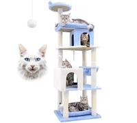 Globlazer Heavy Duty Cat Trees for Large Cats, Sturdy 72in Maine Coon Cat Tree for Large Cats 20 lbs+ Heavy Duty Cat Tower for Adult Biggest Cat with 6 Scratching Posts, Hammock, S72, Ocean Blue