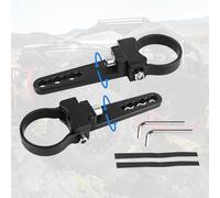 GLOBLED LED Light Bar Roll Cage Mount 360° Degree Rotation Tube Roll Cage Bracket 1.75 Inch Round Tube Mount Brackets for LED Light Bar Compatible with Polaris,Kawasaki,Arctic Cat,Yamaha - 2PCS,Black