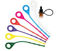 GlobleGarden 5 mL 10 mL 15 mL 20 mL Silicone Roller Bottle Holder Essential Oil Keychains, Silicone Ring Strap for Essential Oils, Perfume, Small Hand Sanitizer Travel Bottles (8 pcs)