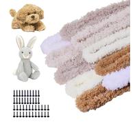 GLOBLELAND 10 Pcs Chenille Pipe Cleaners Stems 40inch Long Coral Fleece Chenille Pipe Cleaner Brush with Doll Eye and Nose DIY Projects and Craft Supplies Decorations for Beginner Art Craft DIY