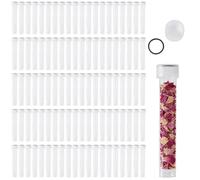 GLOBLELAND 100 PCS 10ml Plastic Small Vials with Screw Caps PP Material Clear Plastic Tubes Printed Graduation Pipes for Sample Candy Bath Salt Scientific Experiments