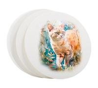 GLOBLELAND 100 Sheets Watercolor Paper 4.7 Inch Diameter Painting Paper Calligraphy Paper Round Shape Cold Press Paper for Adults Artists Drawing