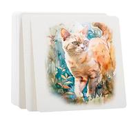 GLOBLELAND 100 Sheets Watercolor Paper 4x4inch Painting Paper Calligraphy Paper Square Shape Cold Press Paper for Adults Artists Drawing