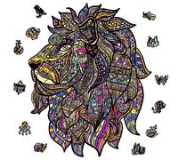 GLOBLELAND 120Pcs Lion Wooden Jigsaw Puzzles for Adults 12.3x9.8inch Colorful Animal Wooden Puzzles for Anniversary Birthday Gift