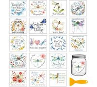 GLOBLELAND 18 Sheets Dragonfly Text Rub on Transfer 3.9x3.6 inch Colorful Insects Transfer Stickers Flowers Decal Stickers for Furniture Vase Glass Art Crafts Decorations