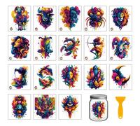 GLOBLELAND 18 Sheets Zodiac Signs Rub on Transfer 3.9x3.6 inch | Colorful Tarot Crystal Transfer Stickers 12 Constellations UV Cup Wraps for Furniture Vase Glass Art Crafts Decorations