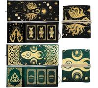 GLOBLELAND 2 Pcs Celticknot Tarot Card Holder Moons Phase Polyester Tarot Magic Divination Bag Magic Woman Large Storage Pouch Accessories for Playing Cards and Tarots