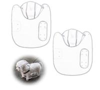 GLOBLELAND 2 Pcs Clear Dog Raincoat with Hidden Leash Hole and Adjustable Snaps Dog Rain Poncho Waterproof Pet Clothes Rain Jacket for 3-5lbs Small Medium Dogs