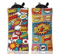 GLOBLELAND 2 Pcs Comic Bubbles Soft Glasses Case Boom Squeeze Top Eyeglass Case Colorful Travel PU Leather Sunglass Case Portable Sunglasses Pouch for Women Men Watches Makeup Brushes