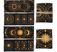 GLOBLELAND 2 Pcs Constellations Tarot Card Holder Sun Moons Polyester Tarot Magic Divination Bag Moons Phase Large Storage Pouch Accessories for Playing Cards and Tarots