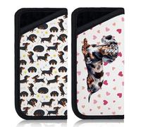 GLOBLELAND 2 Pcs Cute Dachshund Glasses Case Cartoon Dog Soft Slim Eyeglass Case Animals Slip in Glasses Sleeve Portable Neoprene Sunglasses Pouch for Women Men Watches Jewelry Makeup Brushes