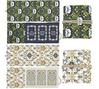 GLOBLELAND 2 Pcs Flowers Vines Tarot Card Holder Baroque Pattern Polyester Tarot Magic Divination Bag Green Plants Large Storage Pouch Accessories for Playing Cards and Tarots