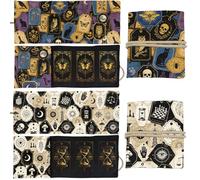 GLOBLELAND 2 Pcs Gothic Divination Tarot Card Bags Magic Labels Polyester Tarot Card Holder Storage Pouch for Playing Cards Supplies Beginner Divination Lover Gifts