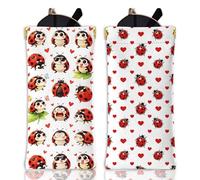 GLOBLELAND 2 Pcs Ladybug Soft Glasses Case Love Butterfly Squeeze Top Eyeglass Case Insect Travel PU Leather Sunglass Case Portable Sunglasses Pouch for Women Men Watches Makeup Brushes