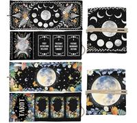 GLOBLELAND 2 Pcs Magic Moon Phases Tarot Card Holder Vines Wildflowers Polyester Tarot Bag Floral Canvas Jewelry Storage Drawstring Pouches Accessories for Playing Cards and Tarots