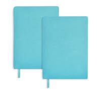 GLOBLELAND 2 Pcs Medium Turquoise Cloth Stretchable Book Covers with Ribbon 6"x9" Washable Book Protective Cover Up to 8.5"x9.5" Adjustable Sleeve Paperback Protector for Notebook Planner Hardcover