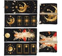 GLOBLELAND 2 Pcs Moon Elf Tarot Card Holder Mushroom Polyester Tarot Magic Divination Large Storage Pouch Accessories for Playing Cards and Tarots