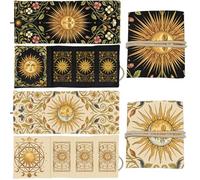 GLOBLELAND 2 Pcs Sun Tarot Card Holder Vine Flowers Polyester Tarot Magic Divination Large Storage Pouch Accessories for Playing Cards and Tarots