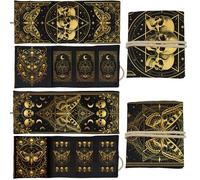 GLOBLELAND 2 Pcs Tarot Card Bags Moth and Skull Pattern Polyester Tarot Card Holder Storage Pouch for Playing Cards Supplies Beginner Divination Lover Gifts