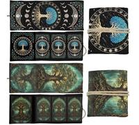 GLOBLELAND 2 Pcs The Tree of Life Tarot Card Holder Polyester Tarot Bag Pouch for Cards Dice Crystals Divination Witchcraft Supplies